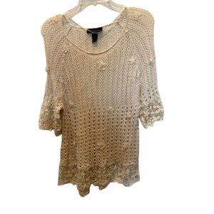 INC International Concepts Lace Top Size XL Chic Crochet Lace Boho